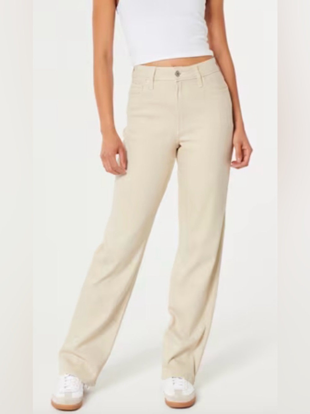 Hollister Women’s Ultra High-Rise Dad Jean in Cream Sz 4R/W27R